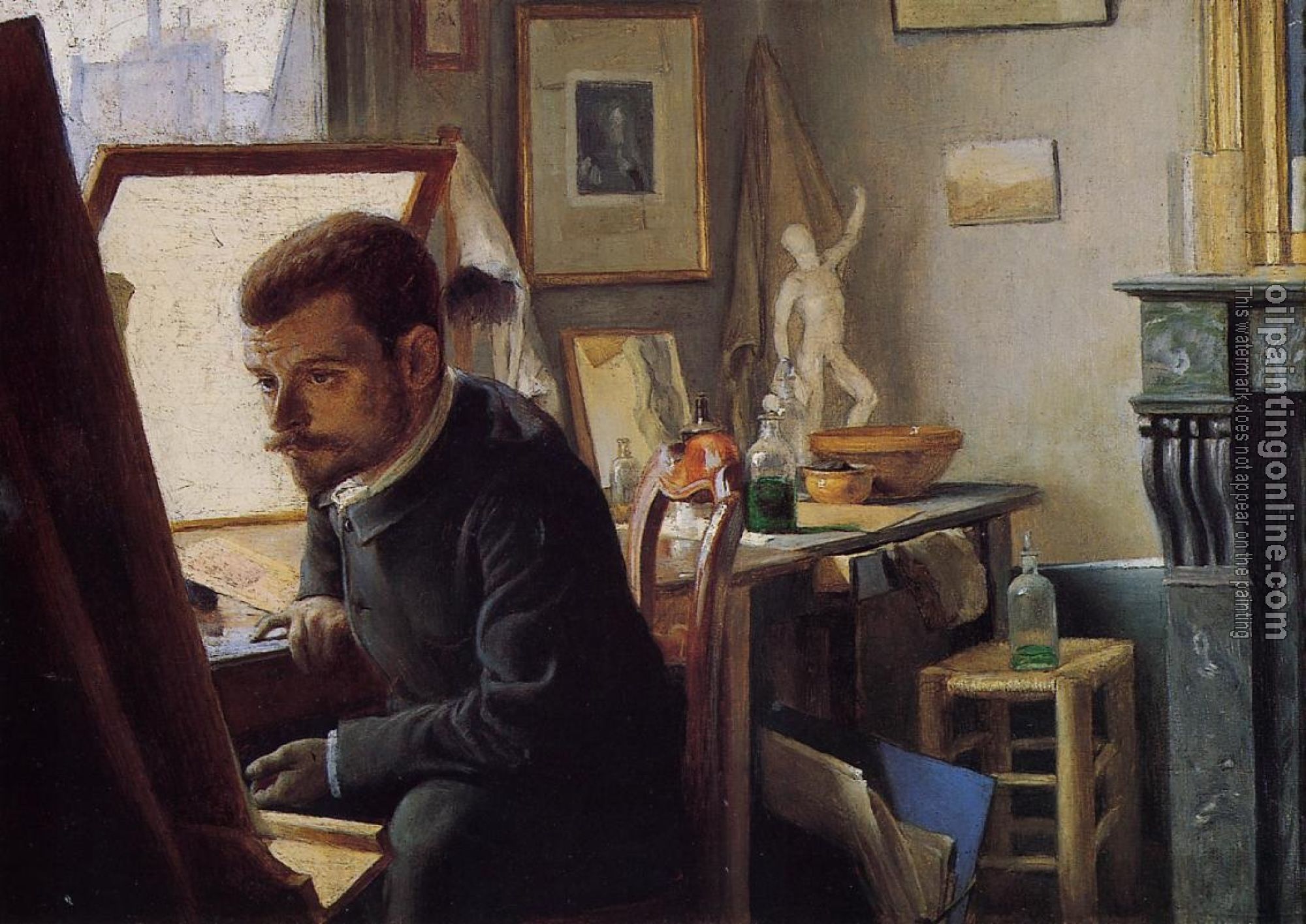 Felix Vallotton - Felix Jasinski in His Printmaking Studio